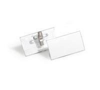 Durable 812119 boite de 25 porte-badges en acrylique avec pince combi 40 x 75 mm 8121 19 G
