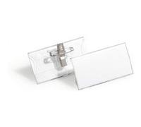 Durable 812119 boite de 25 porte-badges en acrylique avec pince combi 40 x 75 mm 8121 19 G