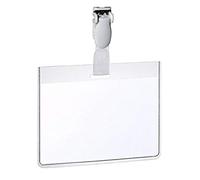 Durable 814319 Eurobadge Pochette Porte-Badge Universel Fixation Par Clip Plastique pour Insertion Format 60 x 90 mm Plastique Transparent Boîte de 25