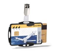 Durable 821801 Boite de 25 Porte-Cartes de sécurité ouvert avec Clip pour 2 Cartes Noir