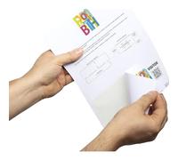 Durable 825802 Lot de 100 Badges Nominatifs 97x86 mm pour Visiteurs Personnalisables Perforation EURO Blanc