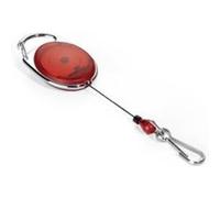 DURABLE Enrouleur 832703 80 cm attache ceinture mousqueton universel rouge translucide Sachet de 1