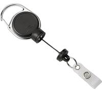 DURABLE Enrouleur pour badge – clip en métal ultra-puissant – 60 cm – noir