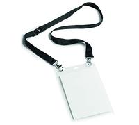 Durable - Pochette Porte-Badge Evènement - Avec tour de cou Duo Noir - Format A6 - Transparent - Boîte de 10 - 852501