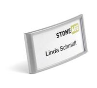 Durable 854323 Classic Boite de 10 Porte-badges avec Pince combi 34 x 74 mm Argent