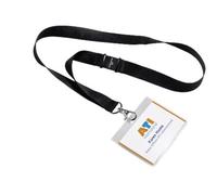 Durable 860001 Pochette Porte-badge Universel avec Lacet Textile 8137 Noir pour Insertion Format 60 x 90 mm Plastique Résistant Transparent Boîte de 5