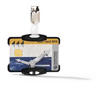 Durable 868301 Porte Badge avec clip, 54 x 85 mm, 1 pièce, noir Noir