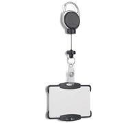 Durable 868901 Porte-Badge avec enrouleur Extra Résistant avec Fermeture à Clip Métallique, pour Carte Au Format 54 x 87 mm (H x L), 1 Pièce, Noir