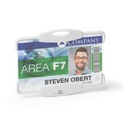 Durable 898810 Porte-Badge de Sécurité Ouvert Eco pour 1 Carte, Certifié Blue Angel, Boîte de 10 Pièces, Gris