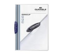 Durable A4 SwingClip Folder Polypropylene Capacity 30 Sheets, Blue, Pack of 25 d