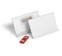Durable - Porte-Badge à Aimant Fixplus - pour Un Badge - 54 x 90 mm - 25 Unités - 824419 Transparent