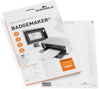 Durable Badgemaker Étiquettes à Insérer, 20 pièces, blanc, 146002 | Inserts micro-perforés format 61/122 x 210 mm, pour chevalet de table, compatibles imprimante A4