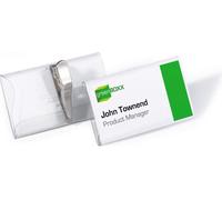 DURABLE Badges 40x75 mm avec pince crocodile, 25 pc, Transparent, 811019