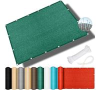 Durable Balcon Voile d'ombrage en polyéthylène haute densité respirant résistant aux intempéries pour jardin et balcon Vert foncé 310 x 400 cm