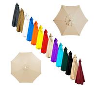 Durable Beige Parasol Replacement Canopy 2.5m/2.7m/4.0m - Fits 6/8 Ribs Garden Umbrella Ideal for Yard Beach & Patio Weather-Resistant Cover Only