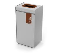 Durable - Borne de tri sélectif DURASORT - Collecteur de tri biodéchets - Borne 55L - Seau intérieur Amovible - Ouverture Push-to-Open - en Acier - Pictogramme Inclus - Brun - 1 pièce - 321511