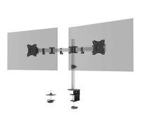 Durable Bras support écran double SELECT - pour écran jusqu'à 27 et 8kg - orientation écran à 180° - réglable en hauteur - argent - 509523