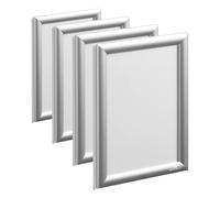Durable - Cadre clipsable en aluminium A4 - Pour l'affichage d'informations - Fixation adhésive & vis inclus - argent - 1 pièce - 479623 (Lot de 4)