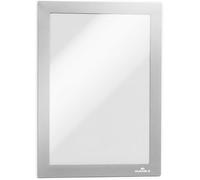 Durable 487123 Duraframe Pochette Cadre d'Affichage Dos Adhésif pour Document A5 Argent Métallisé Sachet de 2