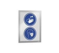 durable cadre d'affichage magnétique duraframe, a4, argent noir