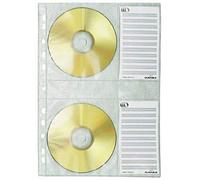 Durable CD/DVD Wallet/Pocket for CD Index A4 for 4 Disks (Pack of 5) 2 Discs / S