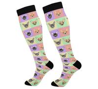 Durable Chaussettes de Sports Chien Chihuahua Coloré Socquettes Sportswear, Respirantes Chaussettes Sport, Cyclisme, Training, Marche, 50cm