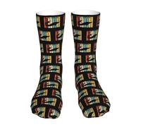 Durable Chaussettes Sport Silhouette d'esturgeons Hommes Socquettes Classiques Chaussettes de Sports pour Handball Training Cyclisme 40cm