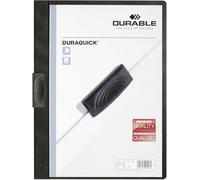 Durable Chemise à clip Duraquick A4, 20 pièces, Noir, 227001 | Protège-documents A4 en plastique, pince résistante, largeur 228 mm, idéal pour bureau et école, Made in Germany