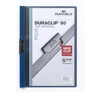 DURABLE Chemise de présentation DURACLIP A4, clip acier, 60 feuilles, bleu foncé, sachet 5 pièces