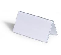 Durable Chevalet Porte-Nom de Table, Lot de 25, transparent, 805119 | Format 52 x 100 mm, plastique semi-rigide, recto-verso, idéal pour bureau, séminaire et conférence
