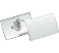 Durable CLICK FOLD Porte-badge avec Pince Combi, 25 pièces, transparent | Polypropylène, 40 x 75 mm, ouverture à plat 180 degrés, pour conférences et foires, épingle incluse
