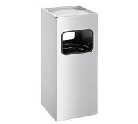 DURABLE Poubelle d'accueil rectangulaire 17 L avec cendrier – Argent