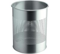 Durable Corbeille à papier Ronde, 15L, Anthracite, 315 x 260 mm, 331023 | Poubelle de bureau, perforation 165 mm, acier résistant aux rayures, pour bureaux et hôtels, 1 pièce, Made in Germany