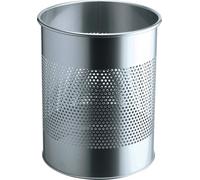 DURABLE Corbeille à papier ronde ajourée 15L avec perforation 165 mm, Argent, 331023