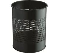 DURABLE Corbeille à papier ronde ajourée 15L avec perforation 165 mm, Noir, 331001