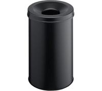 DURABLE Corbeille à papier Safe 330601 – 30 L, anti-feu, métal noir