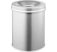 DURABLE Corbeille anti-feu SAFE 15L ronde, Argent, 330523