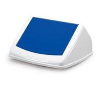 DURABLE Couvercle DURABIN FLIP LID SQUARE 40, blanc/bleu Bleu