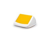 DURABLE Couvercle DURABIN FLIP LID SQUARE 40, blanc/jaune Jaune