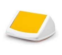 DURABLE Couvercle DURABIN FLIP LID SQUARE 40, blanc/jaune Jaune
