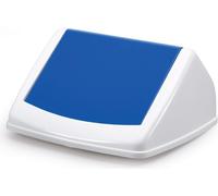 DURABLE Couvercle DURABIN FLIP LID SQUARE 40, blanc/bleu Bleu