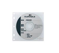 DURABLE Pochette classeur 523919 pour 2 CD/DVD/Blu-ray – polypropylène transparent/blanc – 10 pc(s)