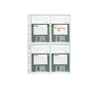 Durable Disk Pockets - Page Du Classeur À Disquettes - Capacité : 4 Disquettes - Transparent (Pack De 5)