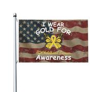 durable Drapeau de jardin Je porte l'or pour le drapeau de sensibilisation au cancer de l'enfance Léger Bannière décorative 3x5 Ft pour balcon,patio,chambres
