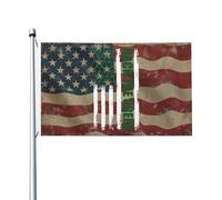 durable Drapeau double face Drapeau de sensibilisation au cancer du foie avec dos vert décoratif Bannière décorative 3x5 Ft pour Décoration extérieure,jardin,bars