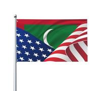 durable Drapeau double face Drapeau des Maldives et de l'Amérique Coloré Bannière décorative 3x5 Ft pour Décoration intérieure,balcon,événements