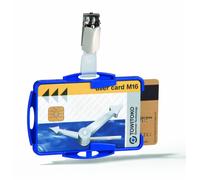 Durable Duo Security Pass Holder 54 x 85 mm Blue Holds Up to 2 ID/Security Car