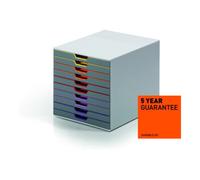 DURABLE Module de classement VARICOLOR 10 – 10 tiroirs – A4+ – Multicolore