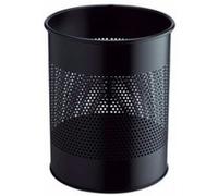 durable durable corbeille metal, ronde, 15 litres, argent métallisé noir Noir G