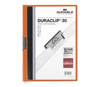 Durable Duraclip 30 A4 Protège Documents Pvc Orange Et Blanc
